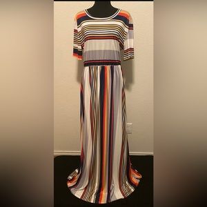 Women’s Plus size long stripe dress